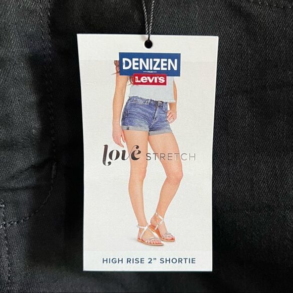 NWT Levi High Waisted Stretch Frayed Cuffed Shorts Denim - Picture 5 of 6